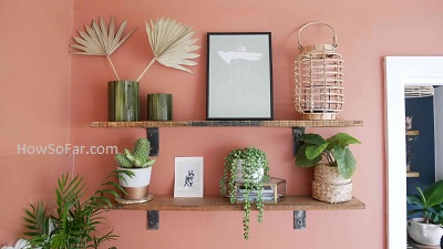 Filling empty spaces with hanging shelves