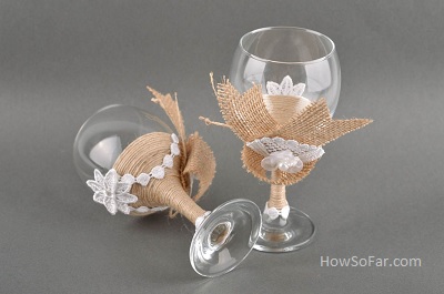 Handmade decor from glasses