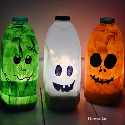 Halloween Bottle lanterns